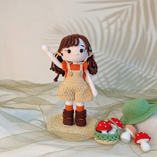 Crochet Doll Pattern (10inches doll) | Sunny the doll | Amigurumi Doll