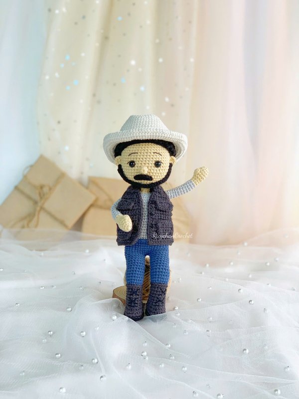 Father the Doll Crochet Pattern - Cowboy man amigurumi - Image 6