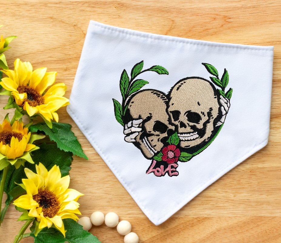 Stickdatei Totenkopf Love in 5 Größen, Maschinenstickdatei - Bild 5