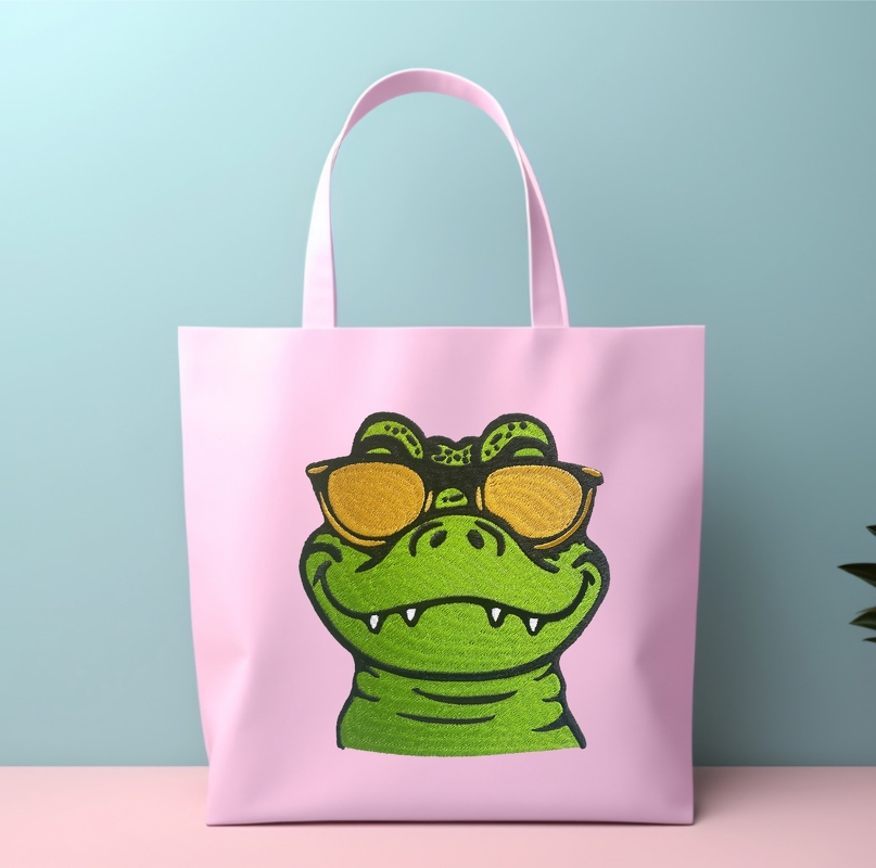 Stickdatei Krokodil in 5 Größen, Maschinenstickdatei