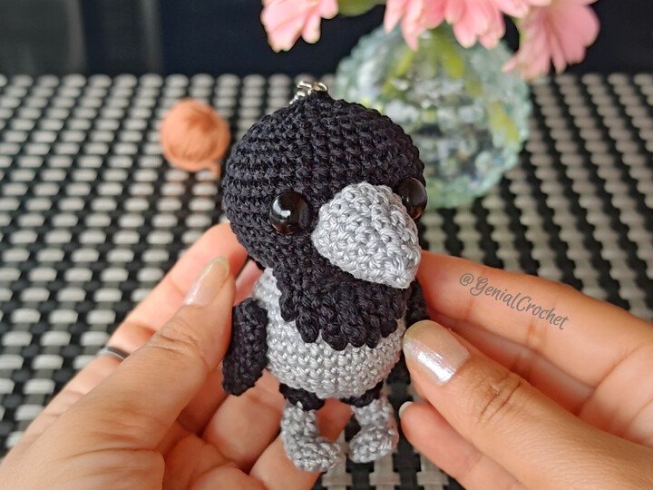 Hooded Crow Amigurumi — Crochet Bird Pattern — Handmade Keychain