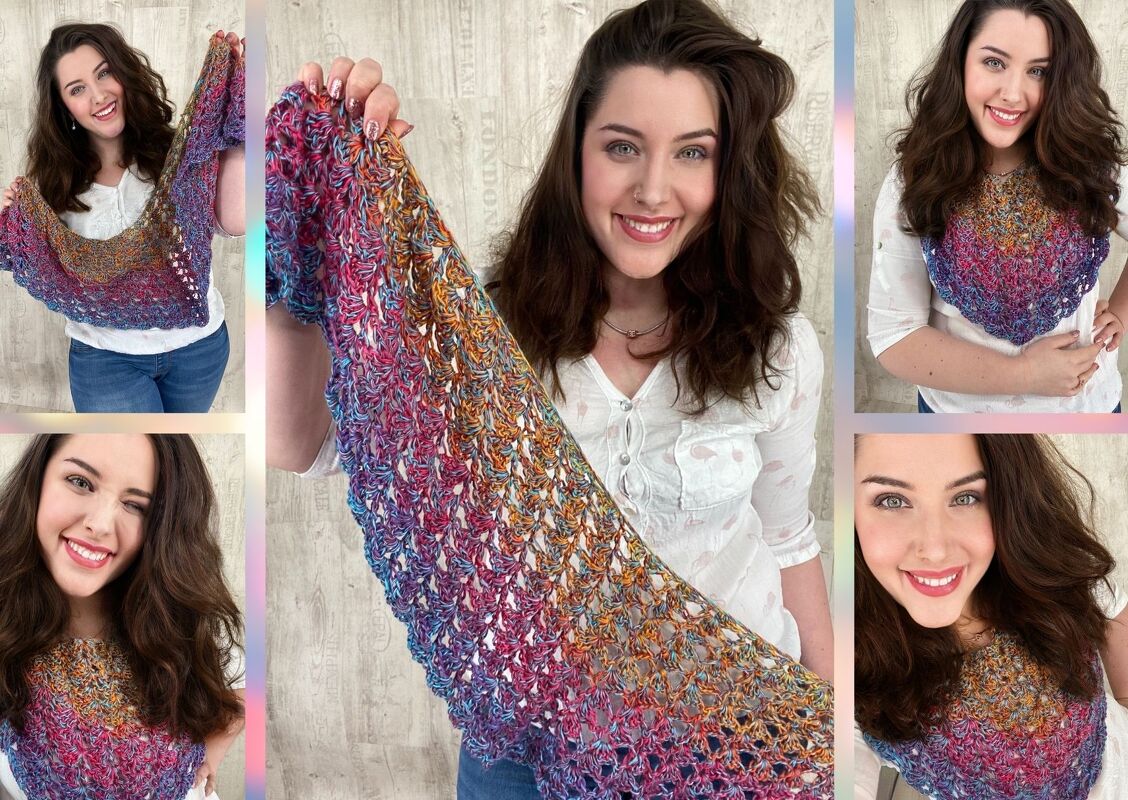 Häkelanleitung langgezogenes Dreieckstuch "MARYLIN LONG-ROW"