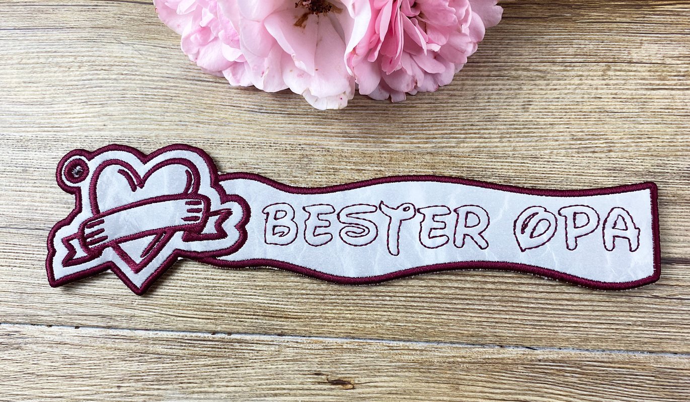 Stickdatei 3D-Anhänger Bester OPA, Maschinenstickdatei - Bild 3
