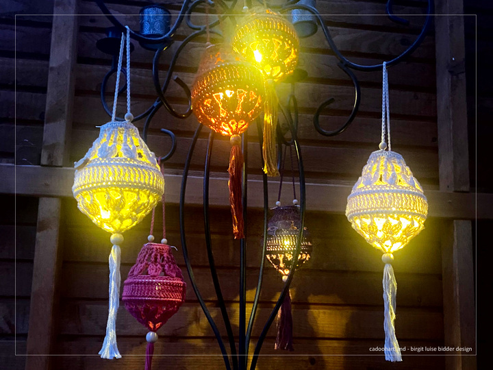 Milu - Mini lantern, lampion, light, crocheted lamp - CROCHET PATTERN