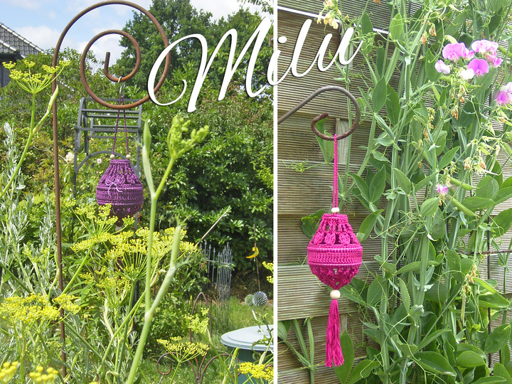 Milu - Mini lantern, lampion, light, crocheted lamp - CROCHET PATTERN