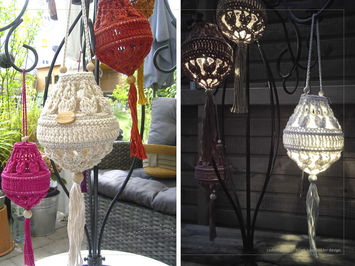 Milu - Mini lantern, lampion, light, crocheted lamp - CROCHET PATTERN