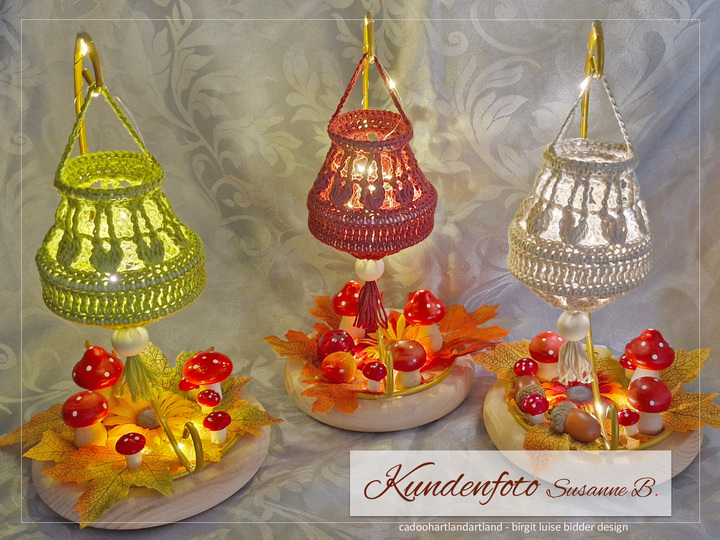Milu - Mini lantern, lampion, light, crocheted lamp - CROCHET PATTERN