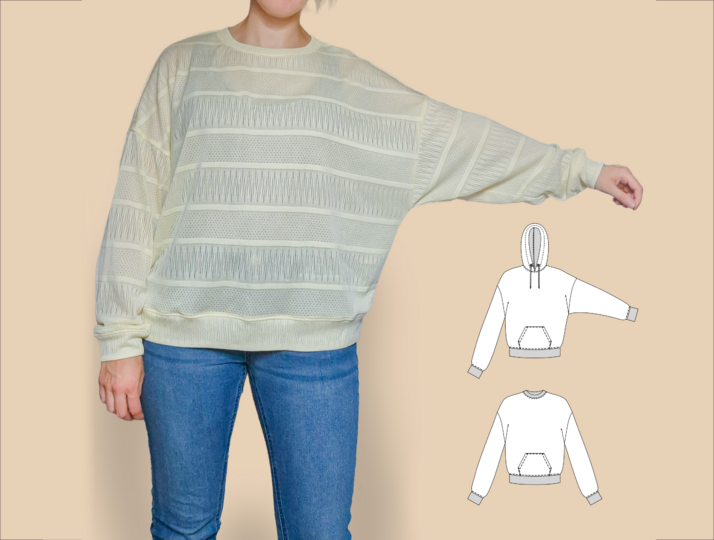 Mara - Oversize Sweater & Hoodie mit Fledermausärmeln, Gr. 34–50