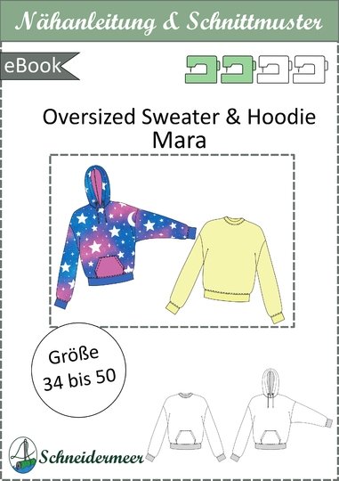Mara - Oversize Sweater & Hoodie mit Fledermausärmeln, Gr. 34–50