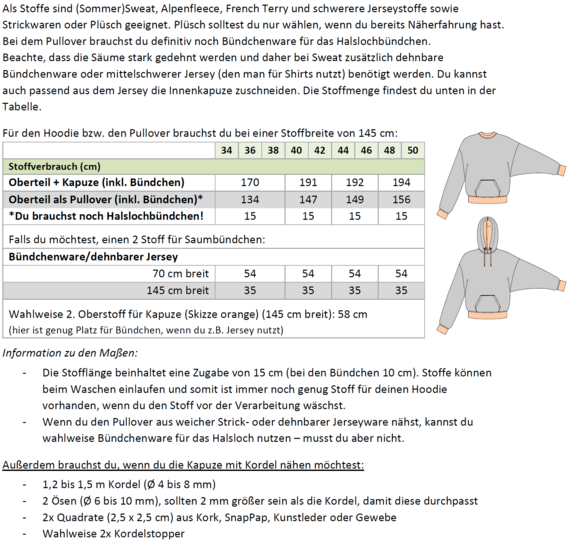 Mara - Oversize Sweater & Hoodie mit Fledermausärmeln, Gr. 34–50
