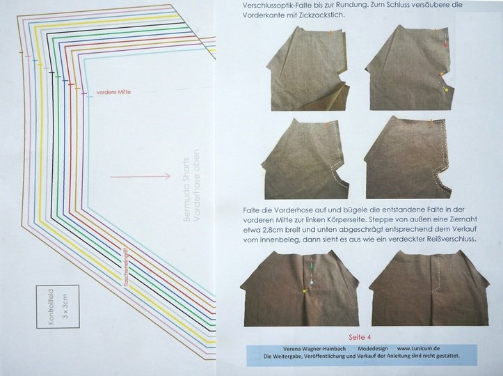 Schnitt und Anleitung Bermuda Shorts Gr.74-140