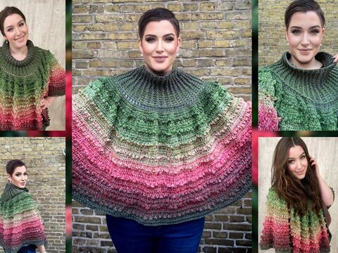 Häkelanleitung Poncho "ROSENGARTEN"