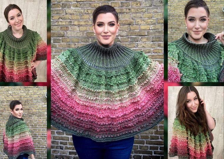 Häkelanleitung Poncho "ROSENGARTEN"