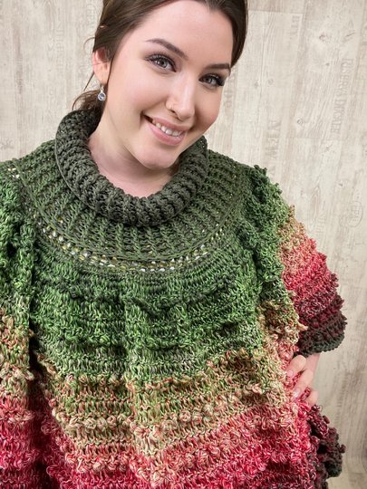 Häkelanleitung Poncho "ROSENGARTEN"