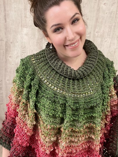 Häkelanleitung Poncho "ROSENGARTEN"