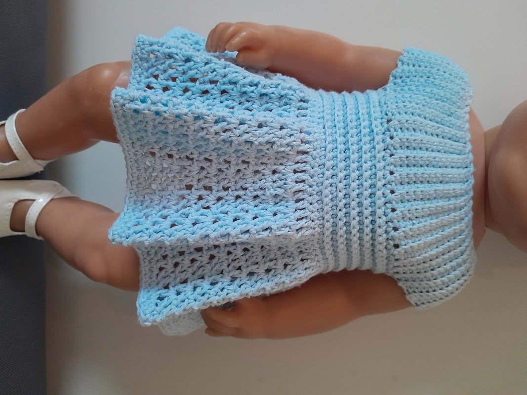 Häkelanleitung Kleid "Katharina" für Baby Puppen 42 - 44 cm - Bild 4