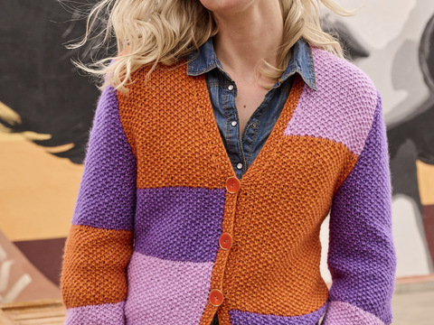 Cardigan mit Farbflächen