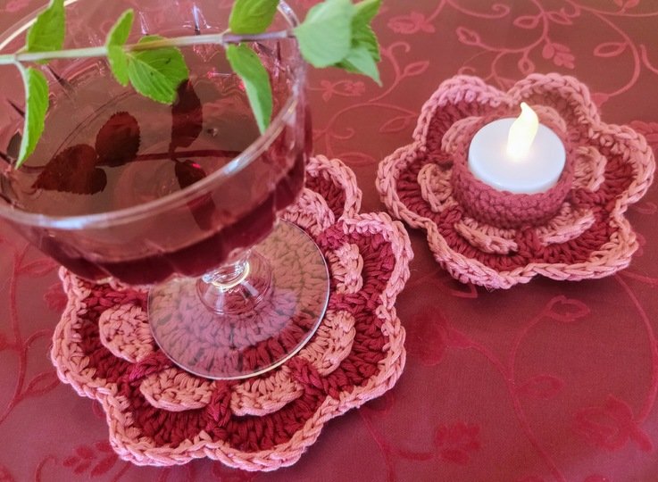 Untersetzer "Lotus", Gastgeschenk für Lieblingsmenschen, Dekoration