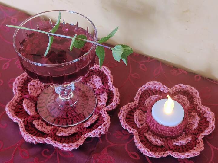 Untersetzer "Lotus", Gastgeschenk für Lieblingsmenschen, Dekoration