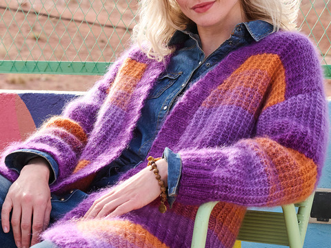 Mantel mit Farbverläufen