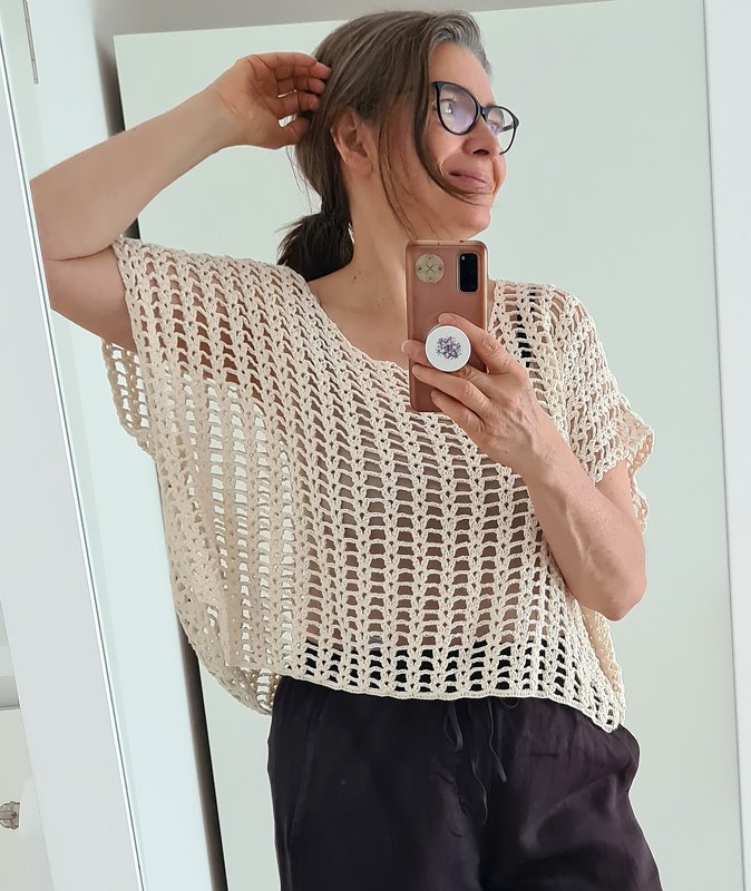 Häkelshirt "Julina" - Sommertop, Beach Look, Festival Outfit - Bild 8