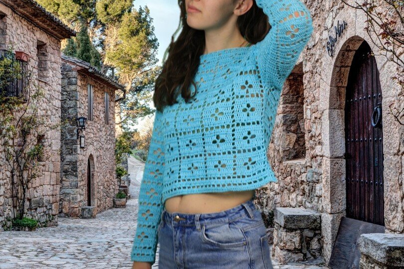 Just me Sweater Pullover Häkelanleitung Digitale PDF