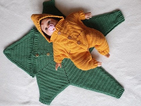 Crochet pattern for star romper suit Starfish (German/English)