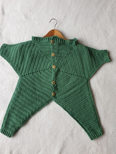 Häkelanleitung für Stern-Strampelanzug Starfish (deutsch/englisch)