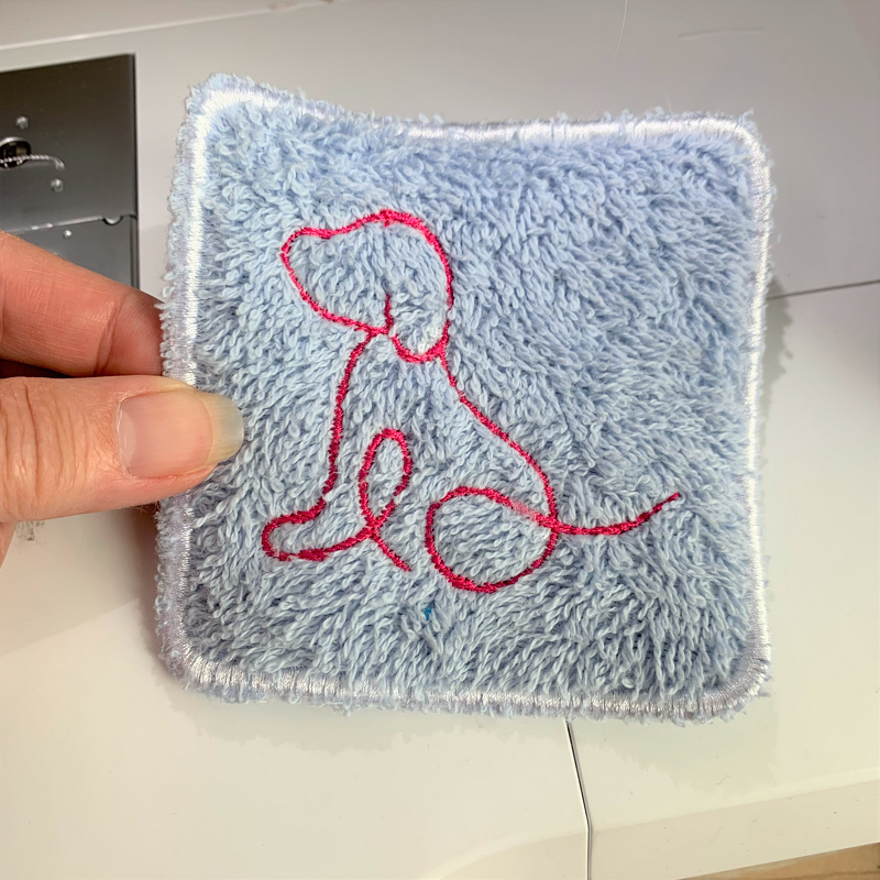 Abschminkpad Hund Stickdatei ITH 10x10 cm M2 Waschpad Pad Waschlappen - Bild 8