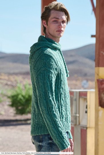 Hoodie mit Zopfstreifen