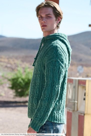 Hoodie mit Zopfstreifen