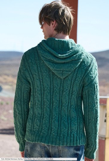 Hoodie mit Zopfstreifen