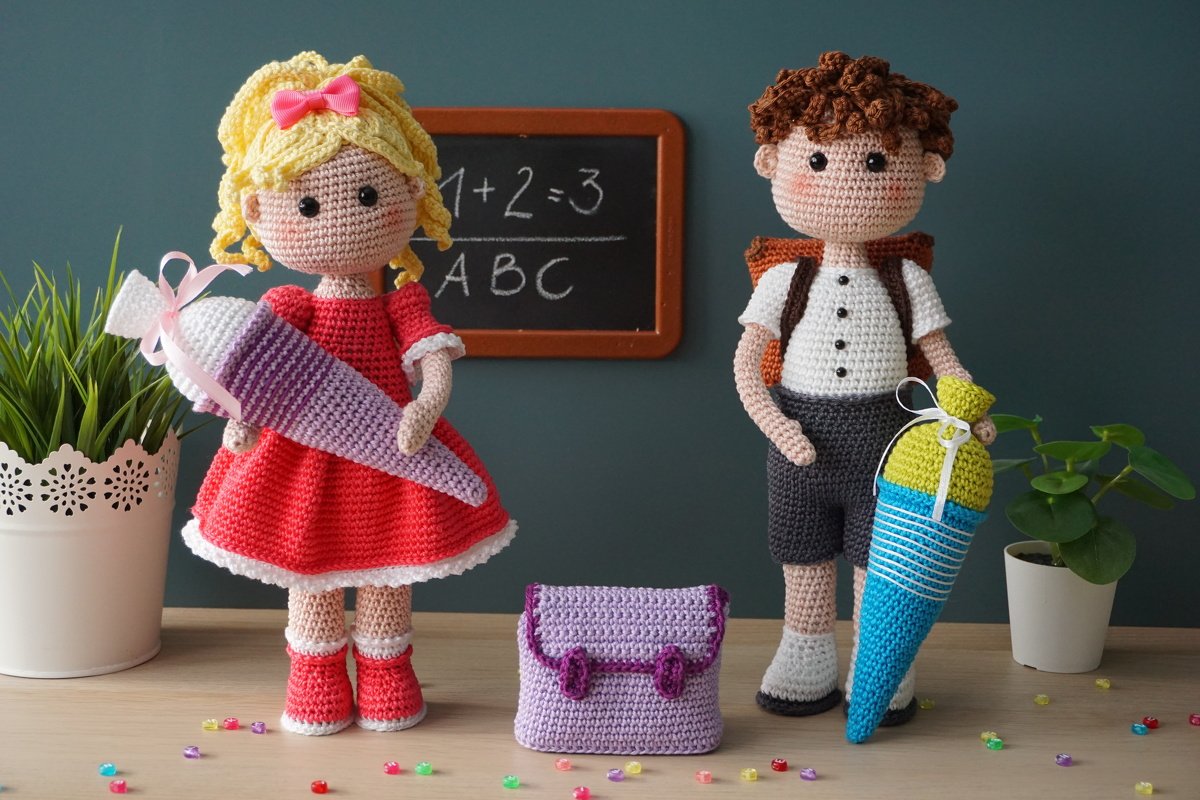 Häkelanleitung Schulkinder Sophia und Leo - PDF Datei deutsch