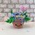 Forget-me-not Crochet Bouquet with Heart in a Pot – Romantic Amigurumi Gift