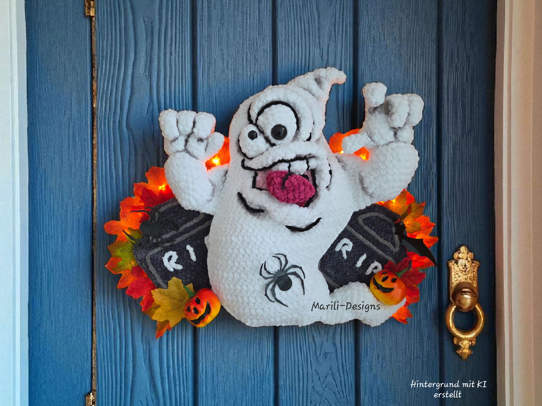 Crochet pattern for door decoration Booffy the door ghost - Image 8