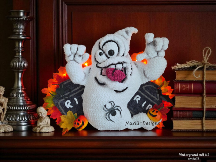 Häkelanleitung für Türdekoration Booffy, der Türgeist