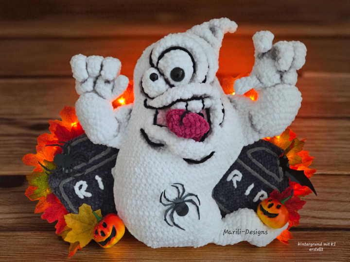Häkelanleitung für Türdekoration Booffy, der Türgeist