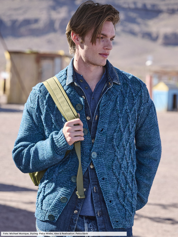 Cardigan mit Rautenstrukturen