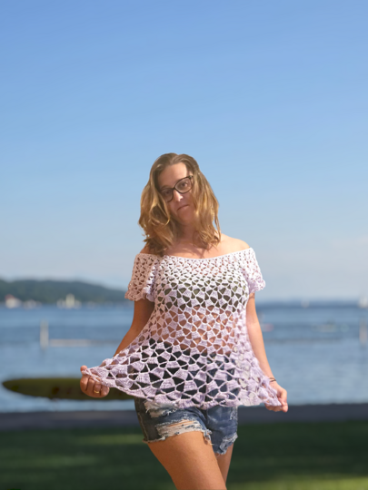 Häkelanleitung: Sommershirt „Concha“ – luftiges Shirt mit Rundpasse