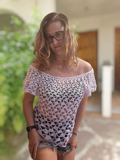 Häkelanleitung: Sommershirt „Concha“ – luftiges Shirt mit Rundpasse