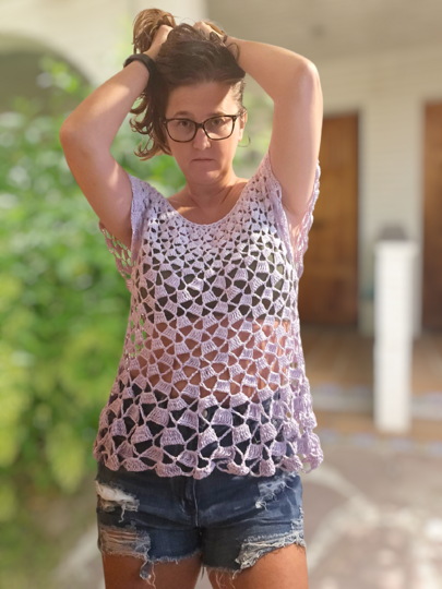 Häkelanleitung: Sommershirt „Concha“ – luftiges Shirt mit Rundpasse