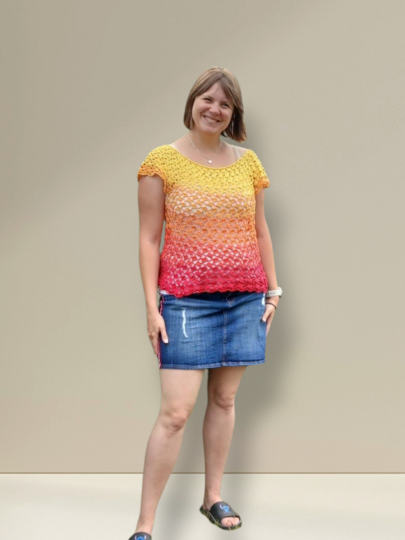 Häkelanleitung: Sommershirt „Concha“ – luftiges Shirt mit Rundpasse