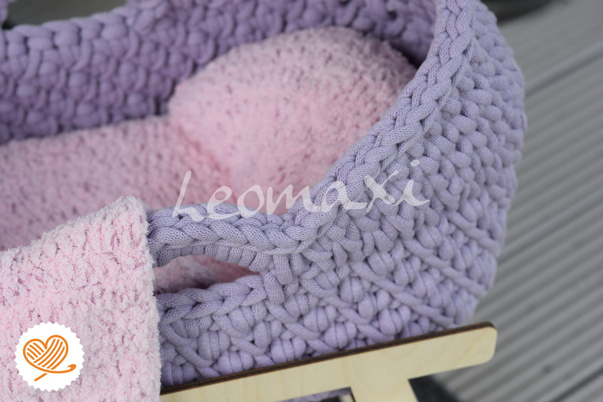 + ANNI + Inner set for doll's Moses basket, moon pillow, mattress, blanket - Image 11