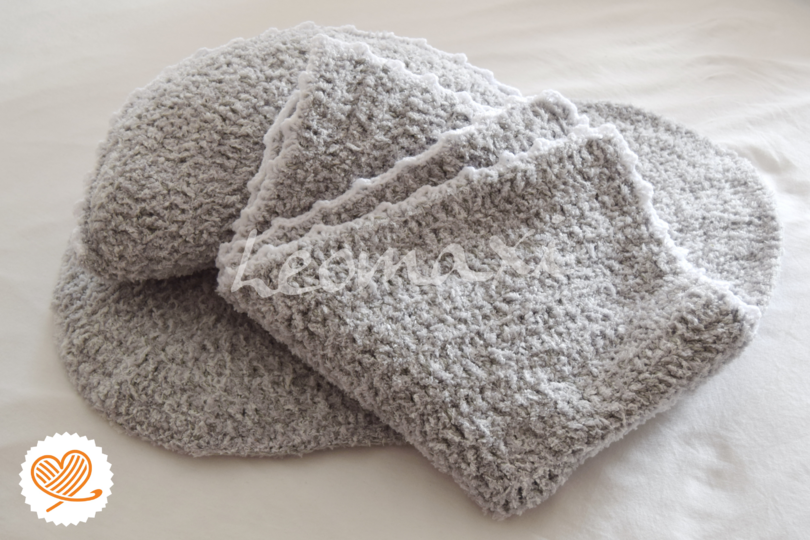 + ANNI + Innenset für das Puppenmoseskörbchen, Mondkissen, Matratze, Decke