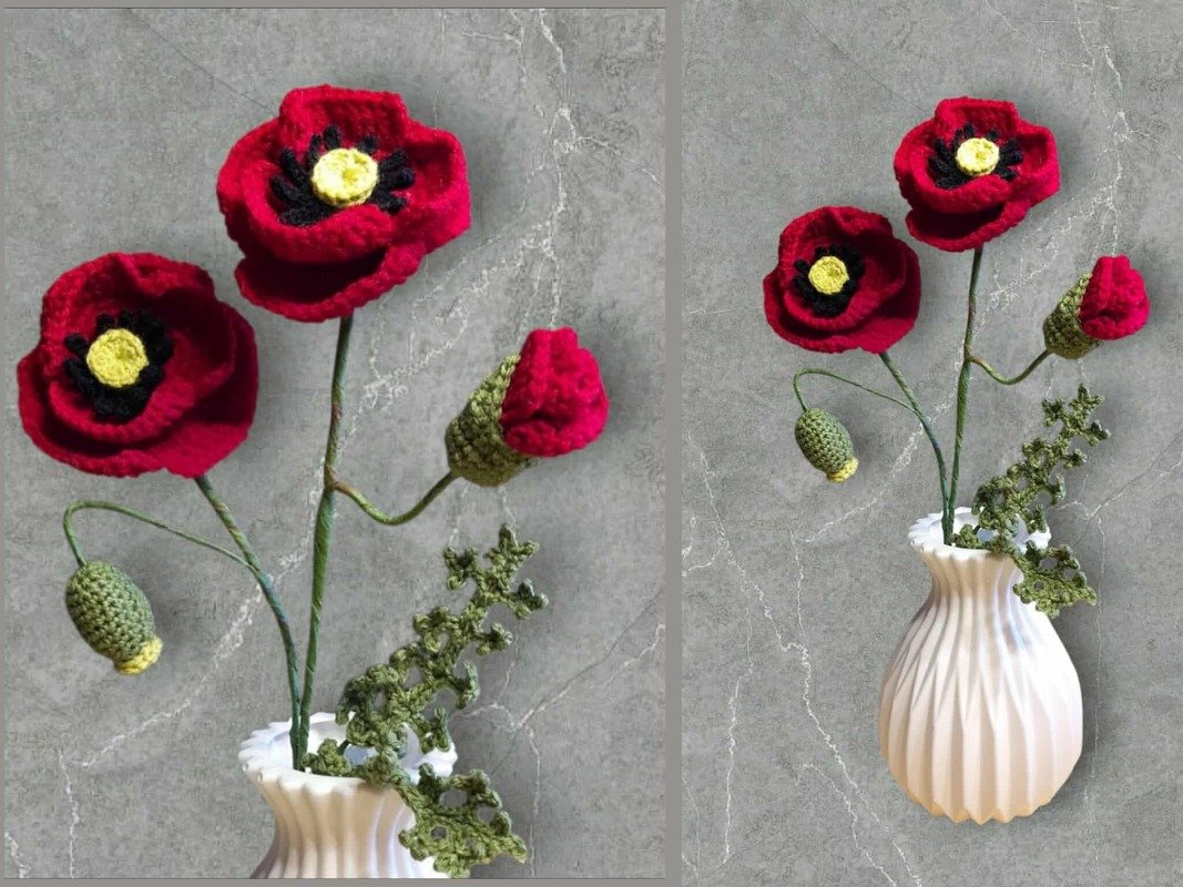 Häkelanleitung / Mohnblume