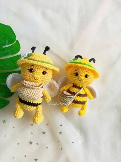 Bee Keychain Crochet Pattern | Cute Bumblebee Plushie PDF Tutorial
