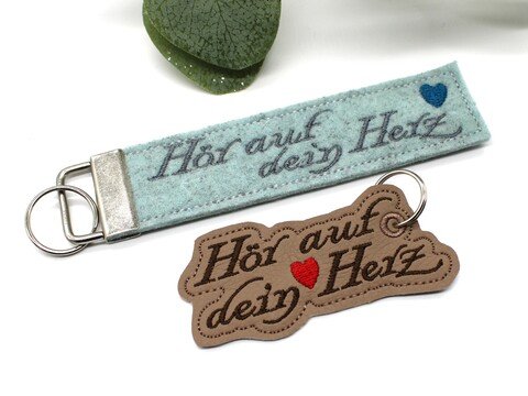 Stickdatei ITH Anhänger Hör auf dein Herz