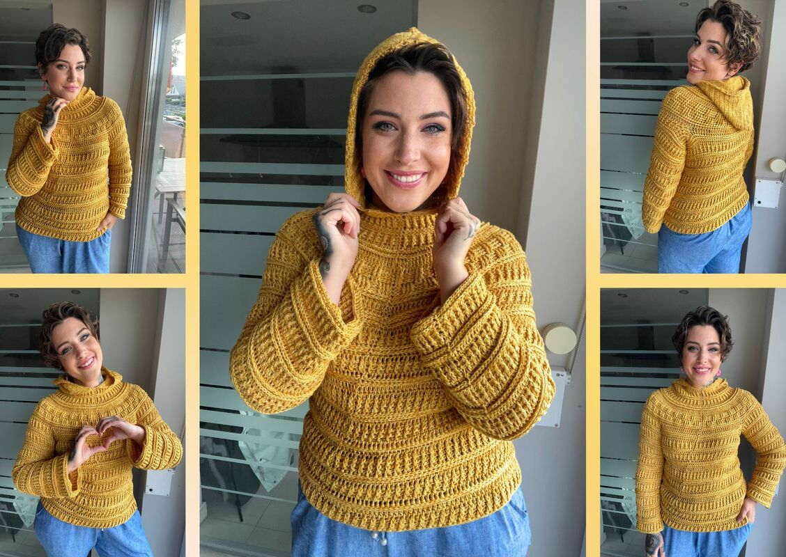 Häkelanleitung Kapuzenpulli "SONNENSCHEIN"