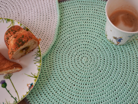 Tischset häkeln in Spiralrunden