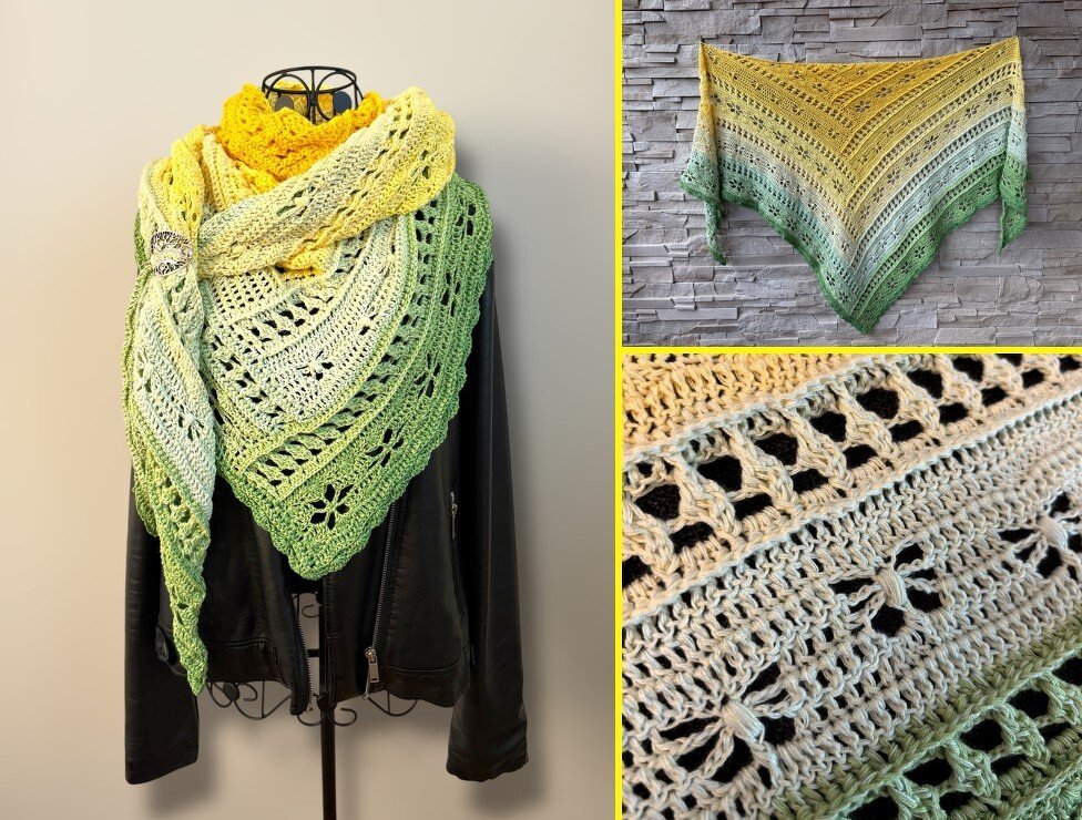 Crochet Pattern Triangular Scarf "Idyia"